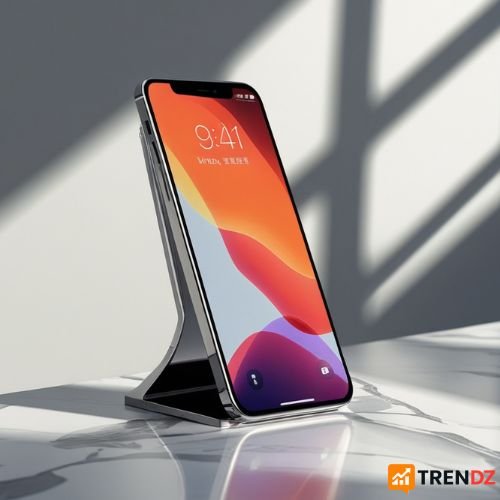 iPhone 17 Pro Max concept angled view with realistic shadows