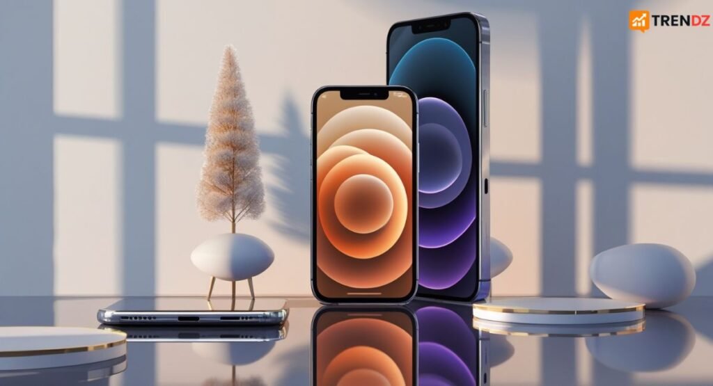 Concept design of iPhone 17 Pro Max front view with futuristic display