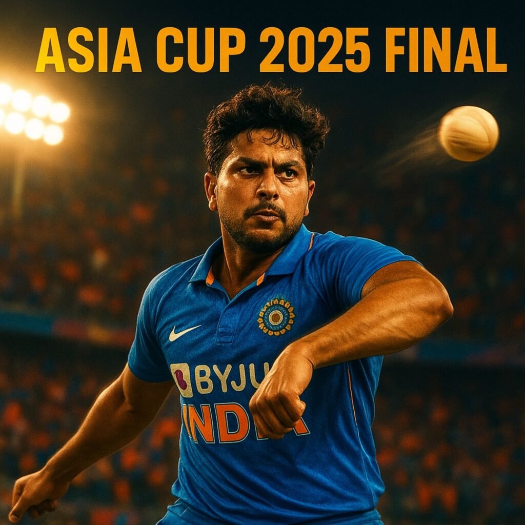 Kuldeep Yadav bowling magical spin in Asia Cup 2025 final