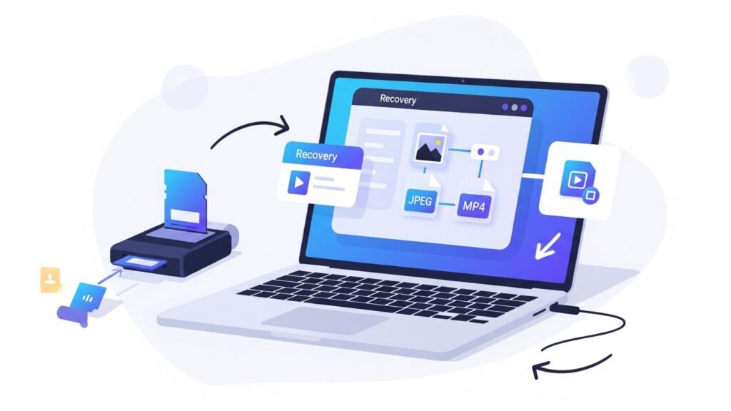Best way to recover permanently deleted photos and videos from SD card using recovery software.
