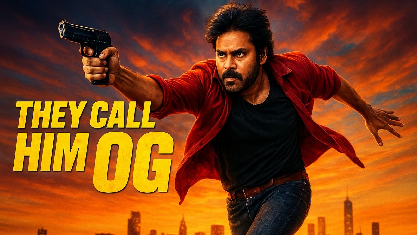 Pawan Kalyan in action pose for They Call Him OG movie