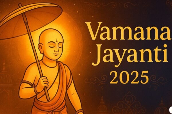 Vamana Jayanti 2025 celebration with Lord Vamana illustration