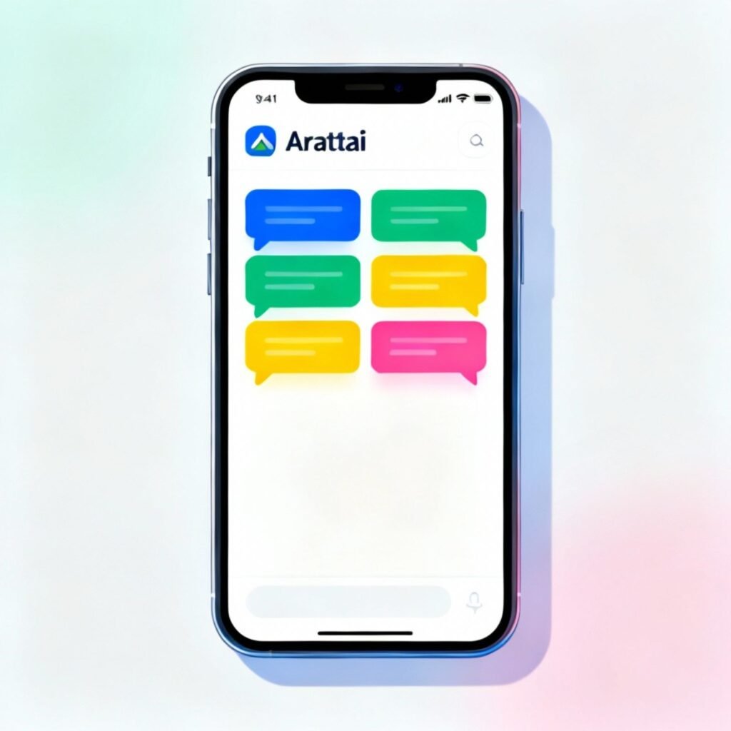 Arattai app chat interface on smartphone illustration