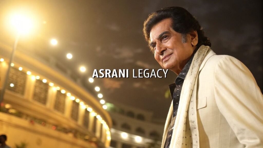 Tribute collage of Asrani showing his iconic Bollywood roles