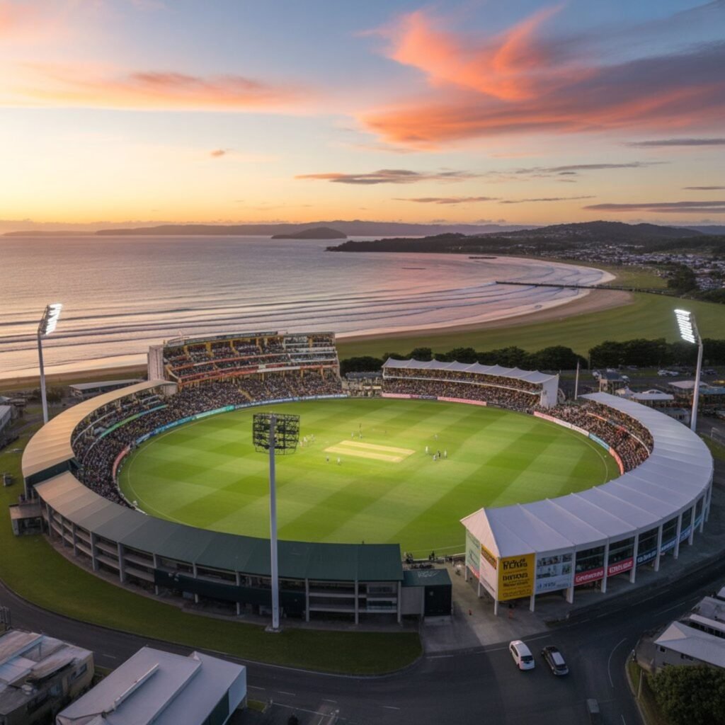 Bay Oval cricket stadium during NZ vs AUS 2025 T20 match