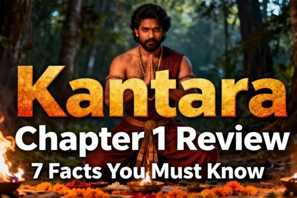Kantara Chapter 1 review thumbnail with Rishab Shetty and bold title text