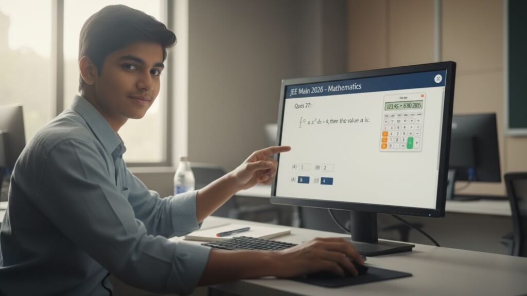 JEE Main 2026 onscreen calculator interface