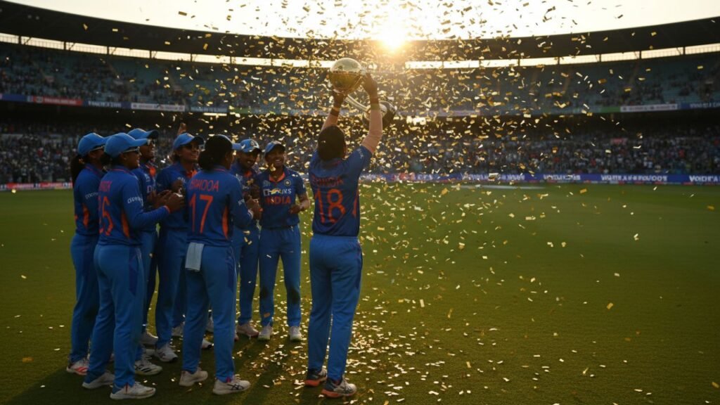 India Women celebrating victory in Women’s World Cup 2025 Final